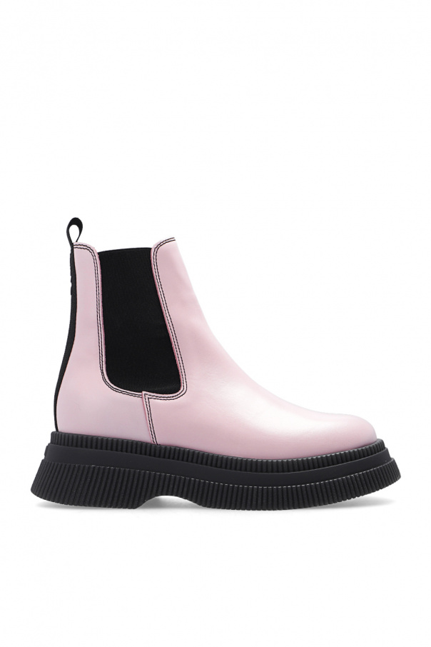GANNI♦レザー チェルシーブーツ バイカラー pink GANNI レザー チェルシーブーツ バイカラー | THE OUTNET